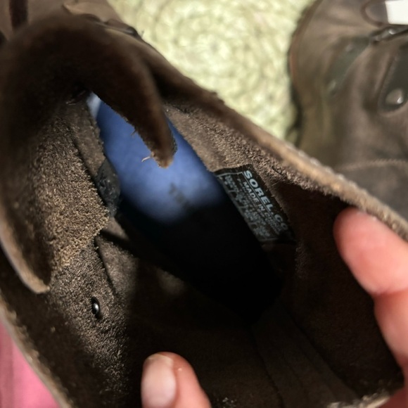 Sorel Joan of Arctic Rustic Brown Leather Lace Up Hidden Wedge Mid Boots - Picture 9 of 11